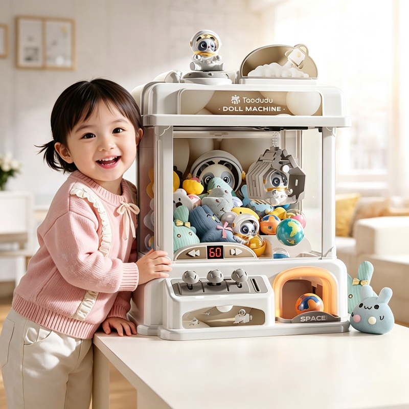 Coin Pusher Machine - Kinder-Mini-Greifautomat, Münzbetriebene Spielautomaten, Arcade-Kranmaschine für Puppen,